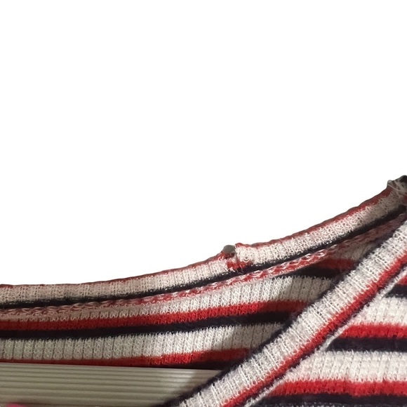 90’s y2k striped lettuce hem shirt - Picture 4 of 6